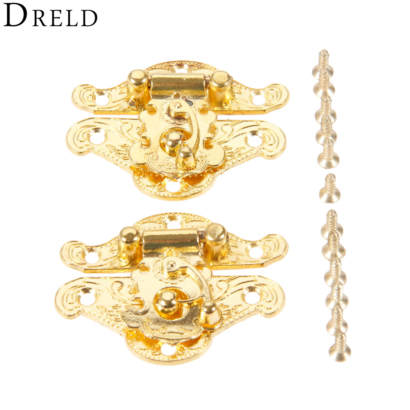 Furniture Hardware Gold - DRELD-Antique Gold Box Trava, Fechos Trava,
