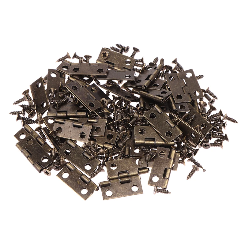 Furniture Hardware Gold - 50 pçs/caixa dobradiças + 200 parafusos