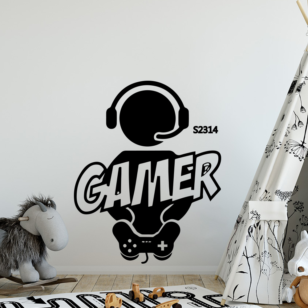 1pc gamer arte da parede decal - Furniture Hardware Design avaliação e preço