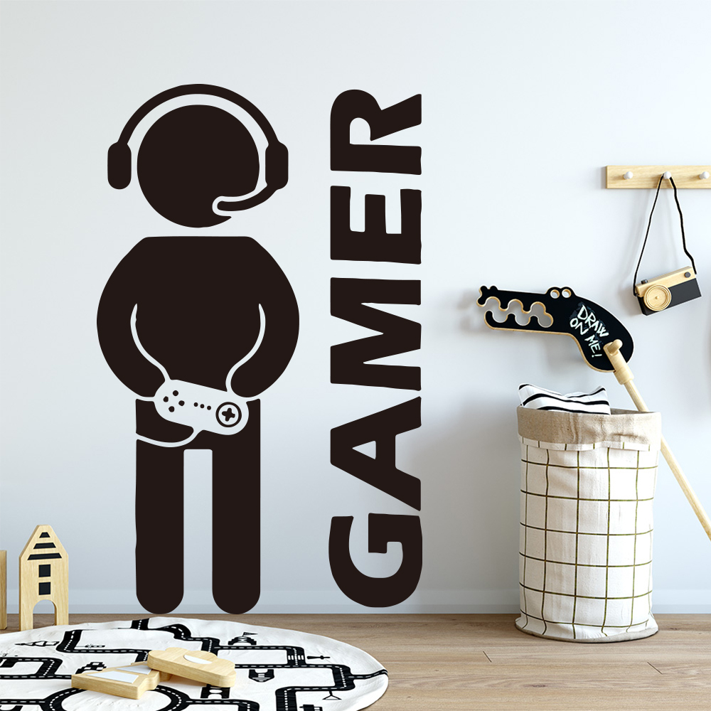 1pc gamer arte da parede decal - Furniture Hardware Design avaliação e preço